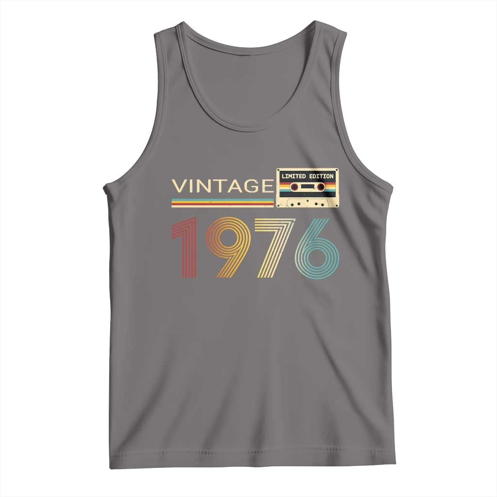 Vintage 1976 Retro Cassette Tape Graphic Tank Top Awesome Since 1976 Birthday Gift TS02 Deep Heather Print Your Wear
