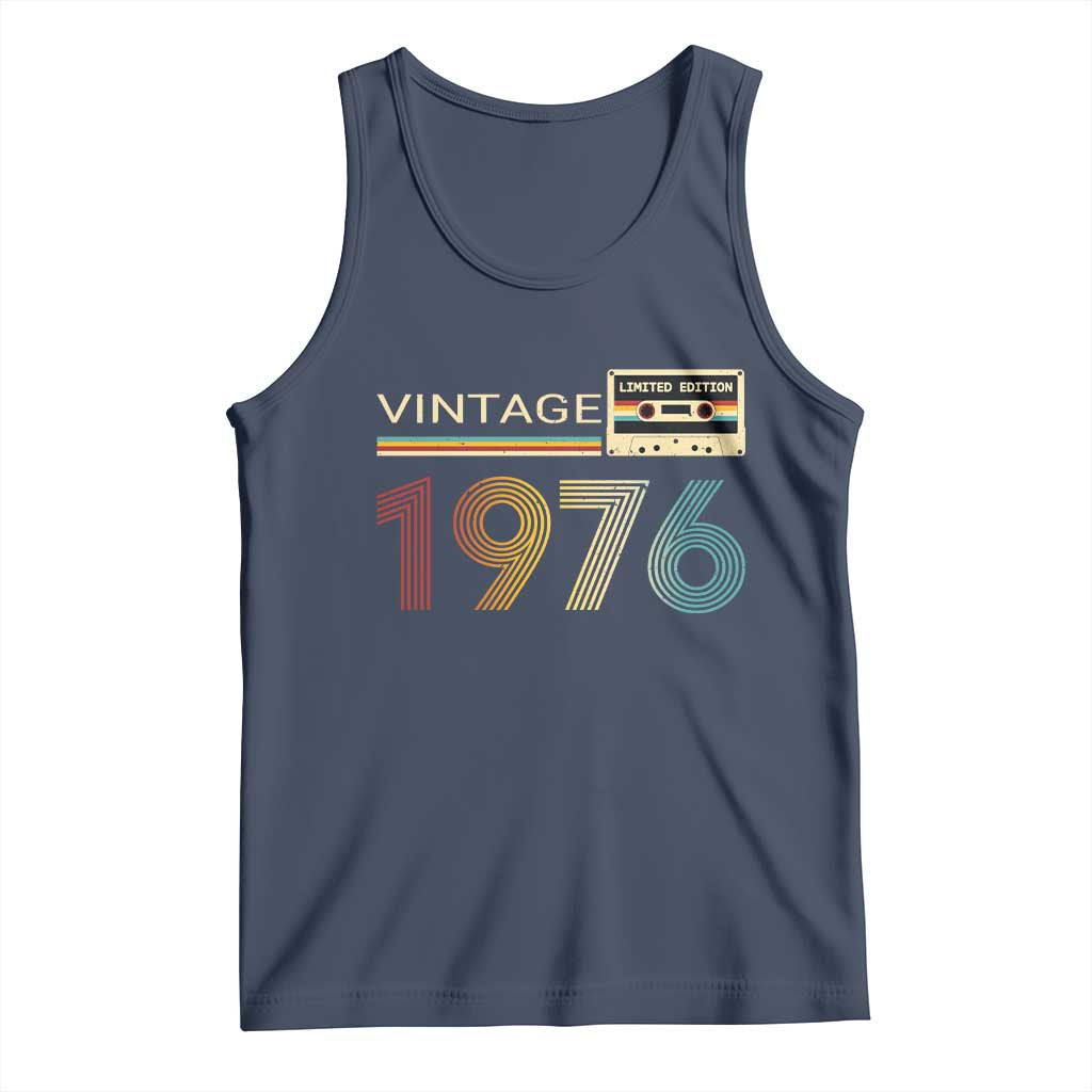 Vintage 1976 Retro Cassette Tape Graphic Tank Top Awesome Since 1976 Birthday Gift TS02 Navy Print Your Wear