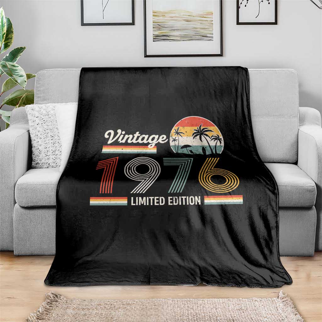 Vintage 1976 Limited Edition Throw Blanket Retro Sunset 50th Birthday Graphic TS02 Print Your Wear