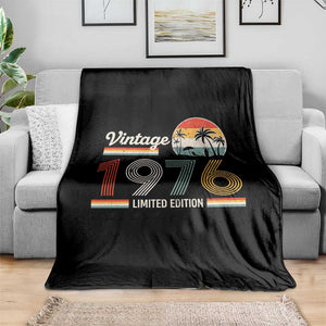 Vintage 1976 Limited Edition Throw Blanket Retro Sunset 50th Birthday Graphic TS02 Print Your Wear