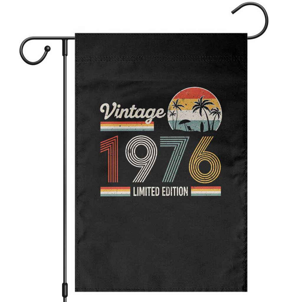 Vintage 1976 Limited Edition Garden Flag Retro Sunset 50th Birthday Graphic TS02 Black Print Your Wear
