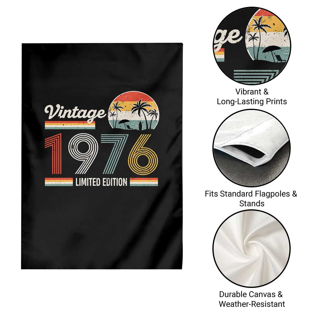 Vintage 1976 Limited Edition Garden Flag Retro Sunset 50th Birthday Graphic TS02 Print Your Wear