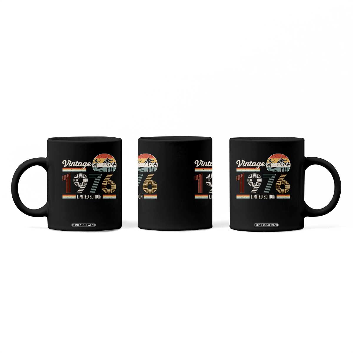 Vintage 1976 Limited Edition Coffee Mug Retro Sunset 50th Birthday Graphic