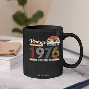 Vintage 1976 Limited Edition Coffee Mug Retro Sunset 50th Birthday Graphic