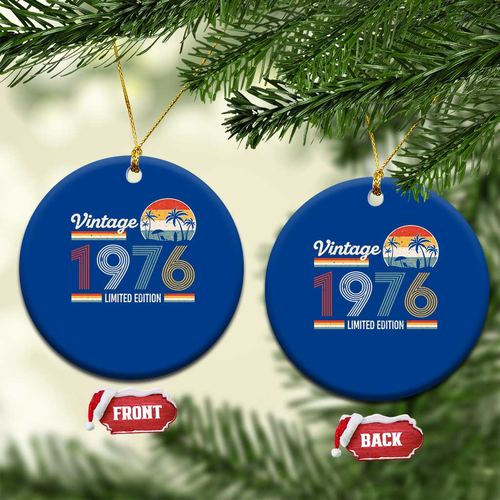 Vintage 1976 Limited Edition Ceramic Ornament Retro Sunset 50th Birthday Graphic TS02 1pc Blue Print Your Wear