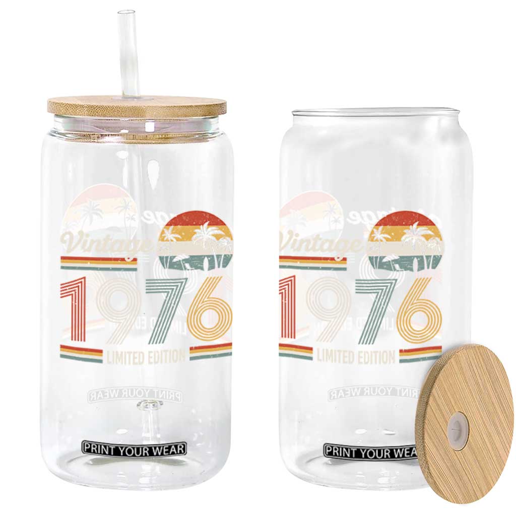 Vintage 1976 Limited Edition Glass Can Retro Sunset 50th Birthday Graphic TS02 Print Your Wear