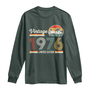 Vintage 1976 Limited Edition Long Sleeve Shirt Retro Sunset 50th Birthday Graphic TS02 Dark Forest Green Print Your Wear