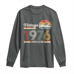 Vintage 1976 Limited Edition Long Sleeve Shirt Retro Sunset 50th Birthday Graphic TS02 Dark Heather Print Your Wear