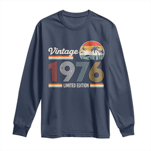 Vintage 1976 Limited Edition Long Sleeve Shirt Retro Sunset 50th Birthday Graphic TS02 Navy Print Your Wear