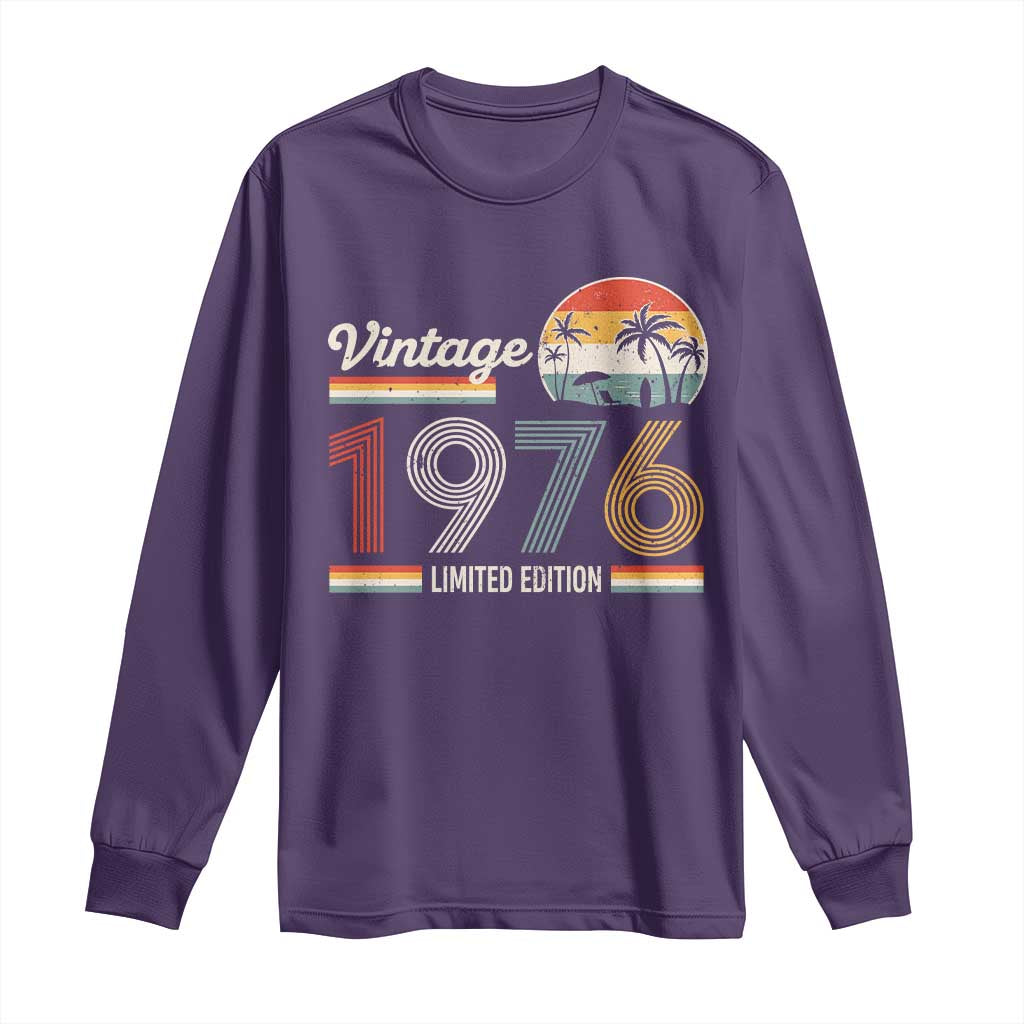 Vintage 1976 Limited Edition Long Sleeve Shirt Retro Sunset 50th Birthday Graphic TS02 Purple Print Your Wear