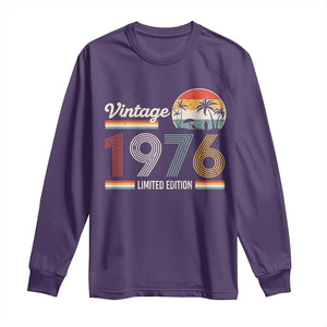 Vintage 1976 Limited Edition Long Sleeve Shirt Retro Sunset 50th Birthday Graphic TS02 Purple Print Your Wear