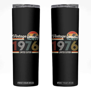 Vintage 1976 Limited Edition Skinny Tumbler Retro Sunset 50th Birthday Graphic TS02 Black Print Your Wear