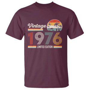 Vintage 1976 Limited Edition T Shirt Retro Sunset 50th Birthday Graphic TS02 Maroon Print Your Wear