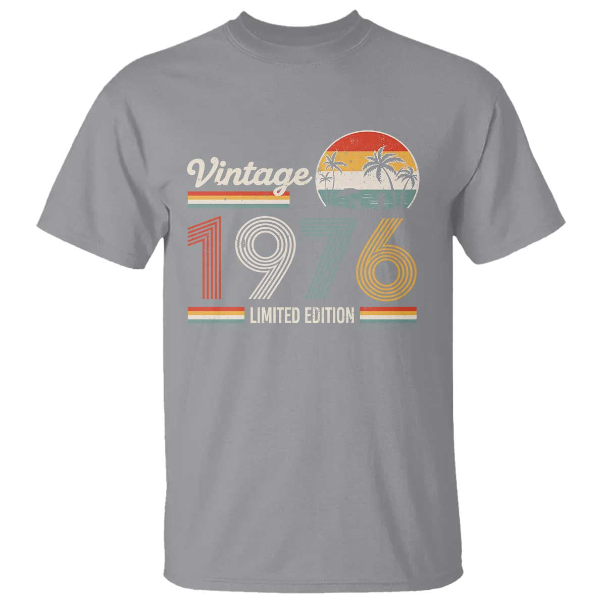 Vintage 1976 Limited Edition T Shirt Retro Sunset 50th Birthday Graphic TS02 Sport Gray Print Your Wear