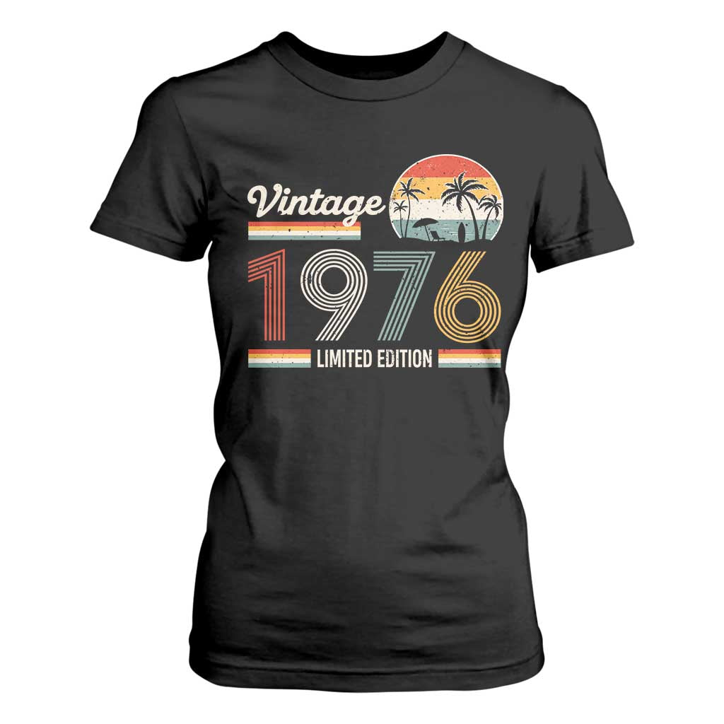 Vintage 1976 Limited Edition T Shirt For Women Retro Sunset 50th Birthday Graphic TS02 Black Print Your Wear