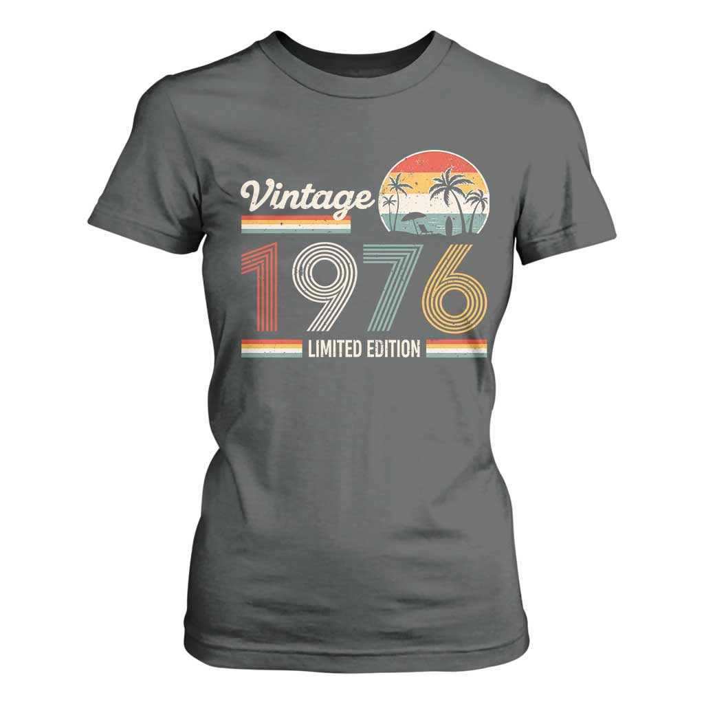 Vintage 1976 Limited Edition T Shirt For Women Retro Sunset 50th Birthday Graphic TS02 Dark Heather Print Your Wear