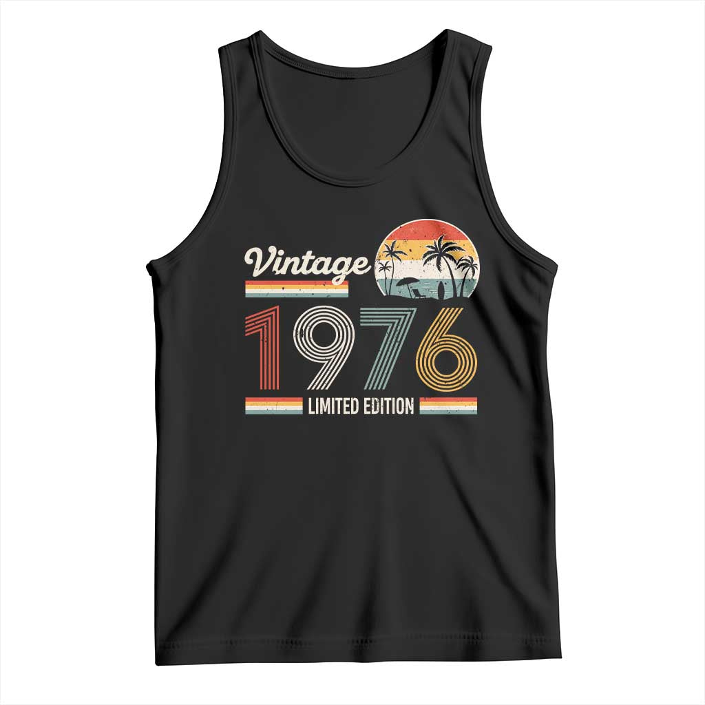 Vintage 1976 Limited Edition Tank Top Retro Sunset 50th Birthday Graphic TS02 Black Print Your Wear