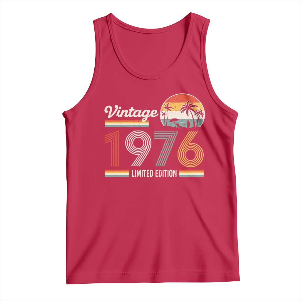 Vintage 1976 Limited Edition Tank Top Retro Sunset 50th Birthday Graphic