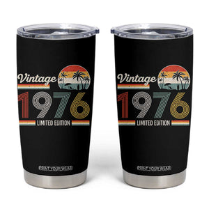 Vintage 1976 Limited Edition Tumbler Cup Retro Sunset 50th Birthday Graphic TS02 Black Print Your Wear