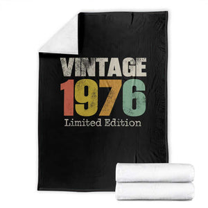 Vintage 1976 Limited Edition Throw Blanket Distressed Retro Typography 50th Birthday