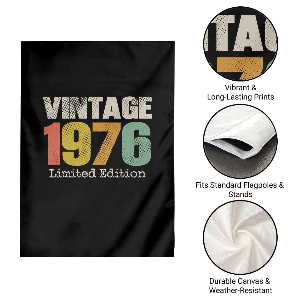 Vintage 1976 Limited Edition Garden Flag Distressed Retro Typography 50th Birthday TS02 Print Your Wear