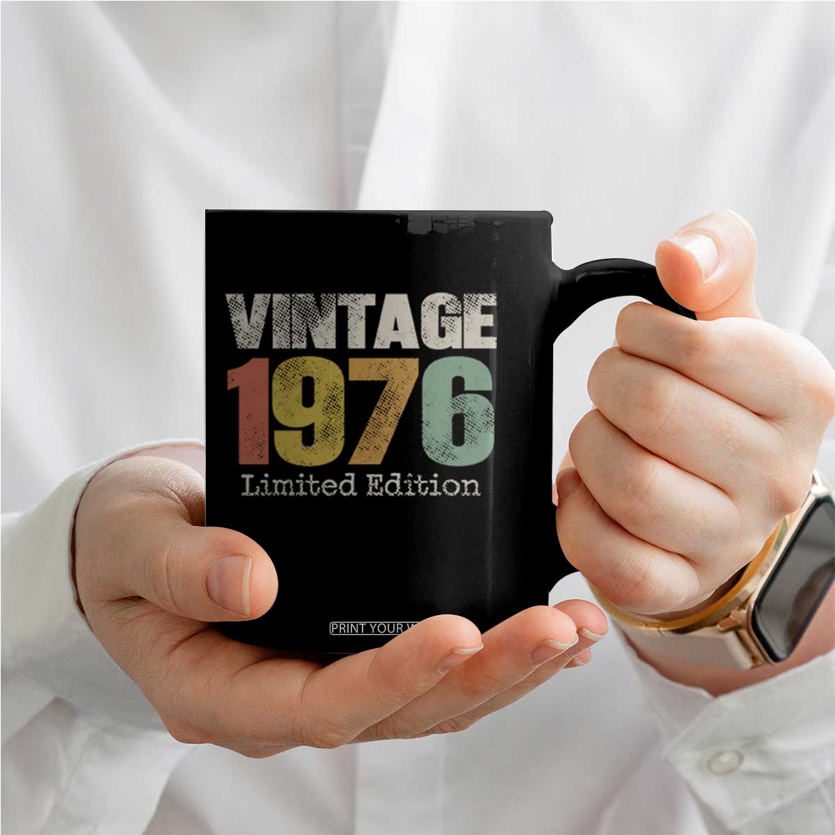 Vintage 1976 Limited Edition Coffee Mug Distressed Retro Typography 50th Birthday TS02 Print Your Wear
