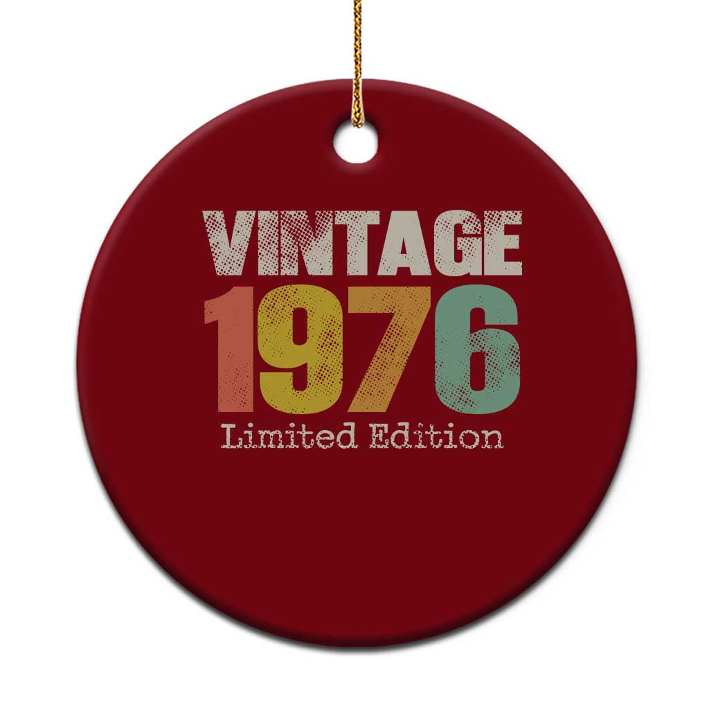 Vintage 1976 Limited Edition Ceramic Ornament Distressed Retro Typography 50th Birthday TS02 1pc Red Print Your Wear