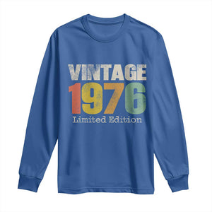 Vintage 1976 Limited Edition Long Sleeve Shirt Distressed Retro Typography 50th Birthday TS02 Royal Blue Print Your Wear