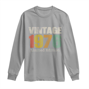 Vintage 1976 Limited Edition Long Sleeve Shirt Distressed Retro Typography 50th Birthday TS02 Sport Gray Print Your Wear