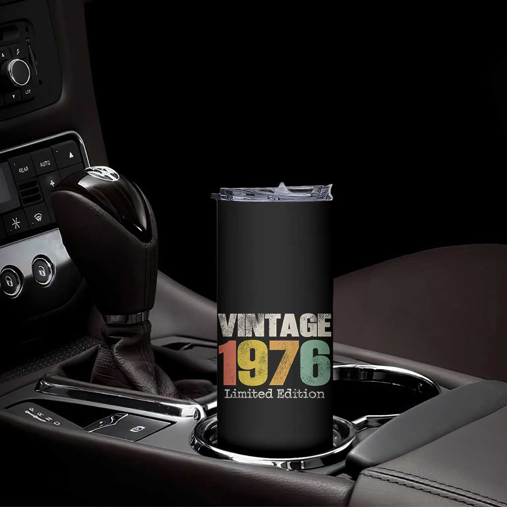 Vintage 1976 Limited Edition Skinny Tumbler Distressed Retro Typography 50th Birthday TS02 Print Your Wear
