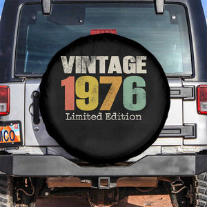 Vintage 1976 Limited Edition Spare Tire Cover Distressed Retro Typography 50th Birthday TS02 No hole Black Print Your Wear