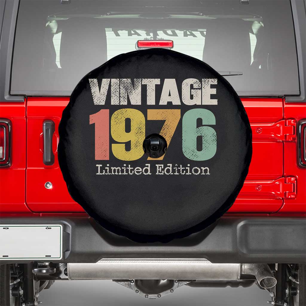 Vintage 1976 Limited Edition Spare Tire Cover Distressed Retro Typography 50th Birthday TS02 Black Print Your Wear