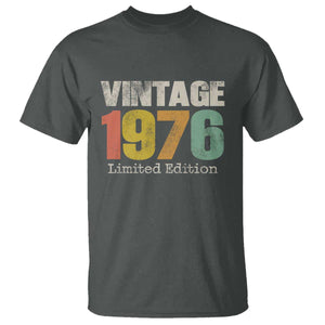 Vintage 1976 Limited Edition T Shirt Distressed Retro Typography 50th Birthday TS02 Dark Heather Print Your Wear