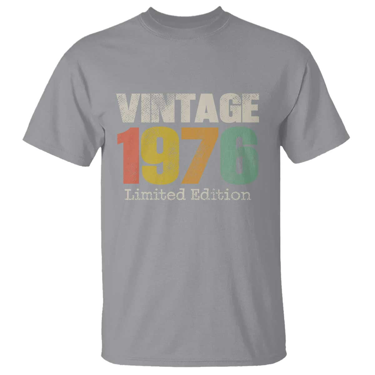 Vintage 1976 Limited Edition T Shirt Distressed Retro Typography 50th Birthday TS02 Sport Gray Print Your Wear