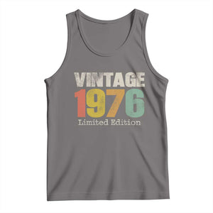 Vintage 1976 Limited Edition Tank Top Distressed Retro Typography 50th Birthday TS02 Deep Heather Print Your Wear