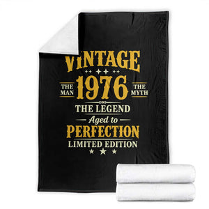 Vintage 1976 Aged to Perfection Throw Blanket Limited Edition Retro 50th Birthday