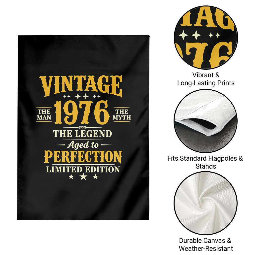 Vintage 1976 Aged to Perfection Garden Flag Limited Edition Retro 50th Birthday TS02 Print Your Wear