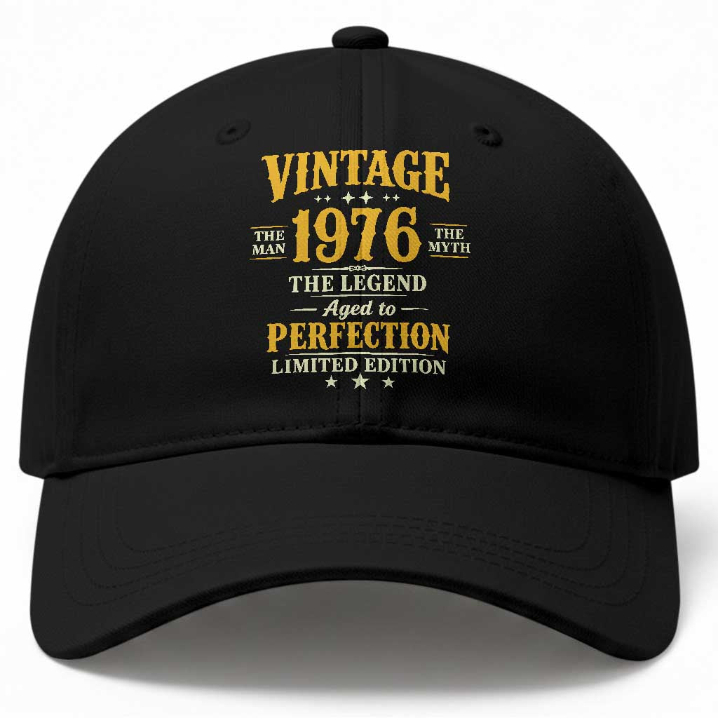 Vintage 1976 Aged to Perfection Baseball Cap Limited Edition Retro 50th Birthday