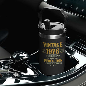 Vintage 1976 Aged to Perfection Flip Straw Tumbler Limited Edition Retro 50th Birthday TS02 Print Your Wear