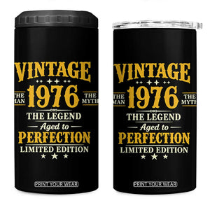 Vintage 1976 Aged to Perfection 4 in 1 Can Cooler Tumbler Limited Edition Retro 50th Birthday TS02 One Size: 16 oz Black Print Your Wear