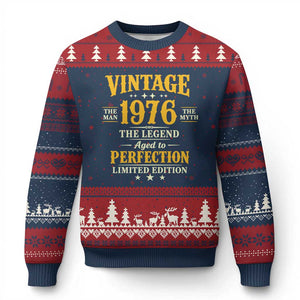 Vintage 1976 Aged to Perfection Ugly Christmas Sweater Limited Edition Retro 50th Birthday