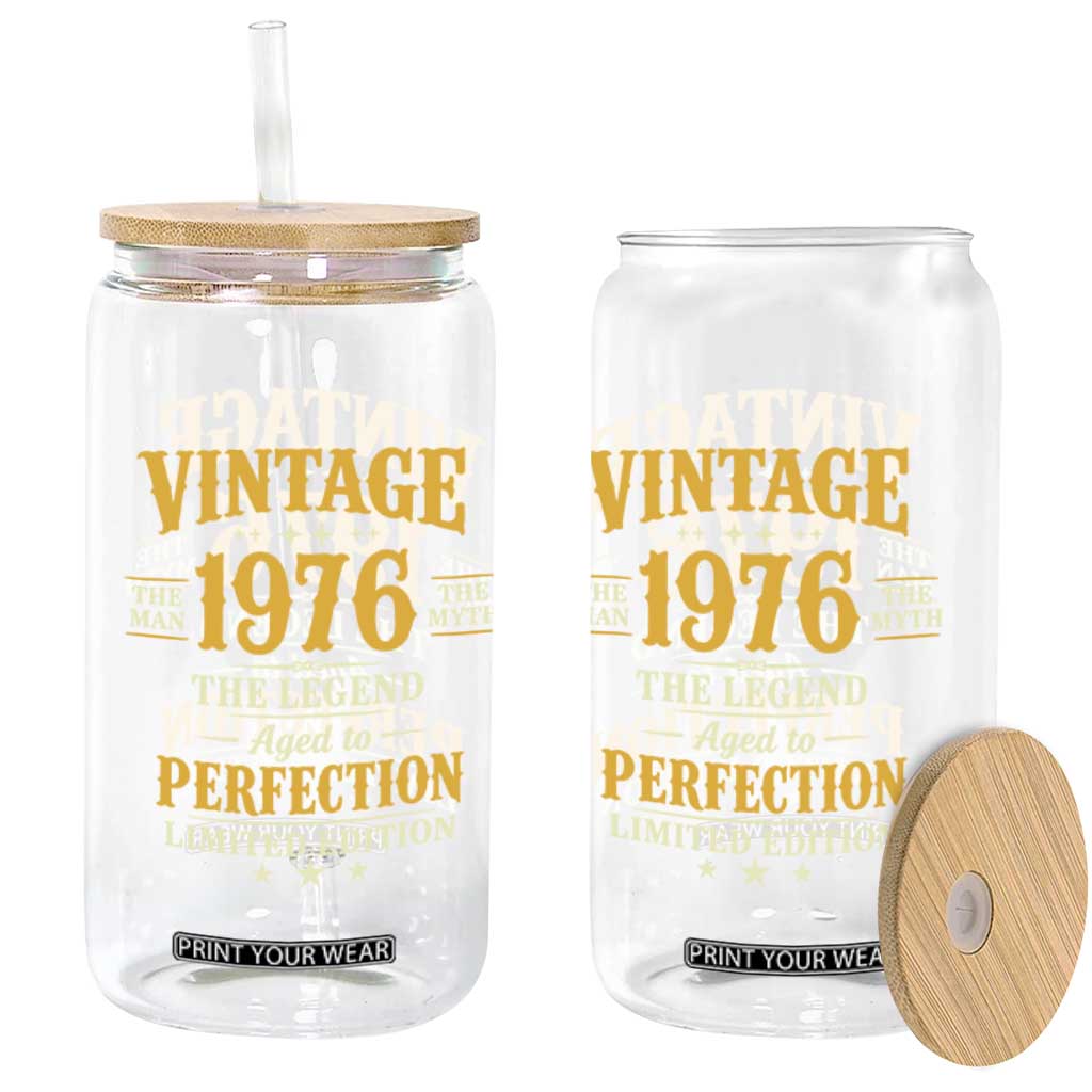 Vintage 1976 Aged to Perfection Glass Can Limited Edition Retro 50th Birthday TS02 Print Your Wear