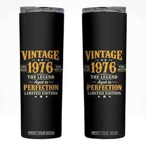 Vintage 1976 Aged to Perfection Skinny Tumbler Limited Edition Retro 50th Birthday TS02 Black Print Your Wear