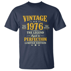 Vintage 1976 Aged to Perfection T Shirt Limited Edition Retro 50th Birthday TS02 Navy Print Your Wear