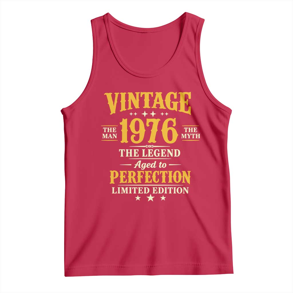 Vintage 1976 Aged to Perfection Tank Top Limited Edition Retro 50th Birthday TS02 Red Print Your Wear