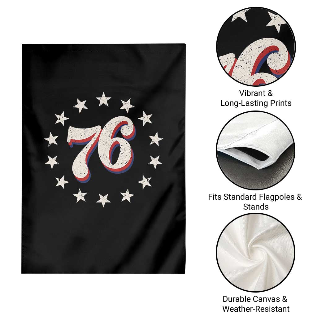 Patriotic Retro 76 American Flag Stars Circle Garden Flag 1976 Milestone Birthday Graphic TS02 Print Your Wear