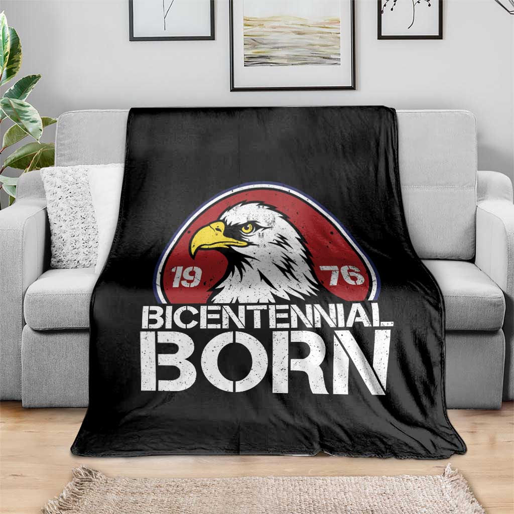 Patriotic Bicentennial Born 1976 Throw Blanket American Bald Eagle 50th Birthday TS02 Print Your Wear