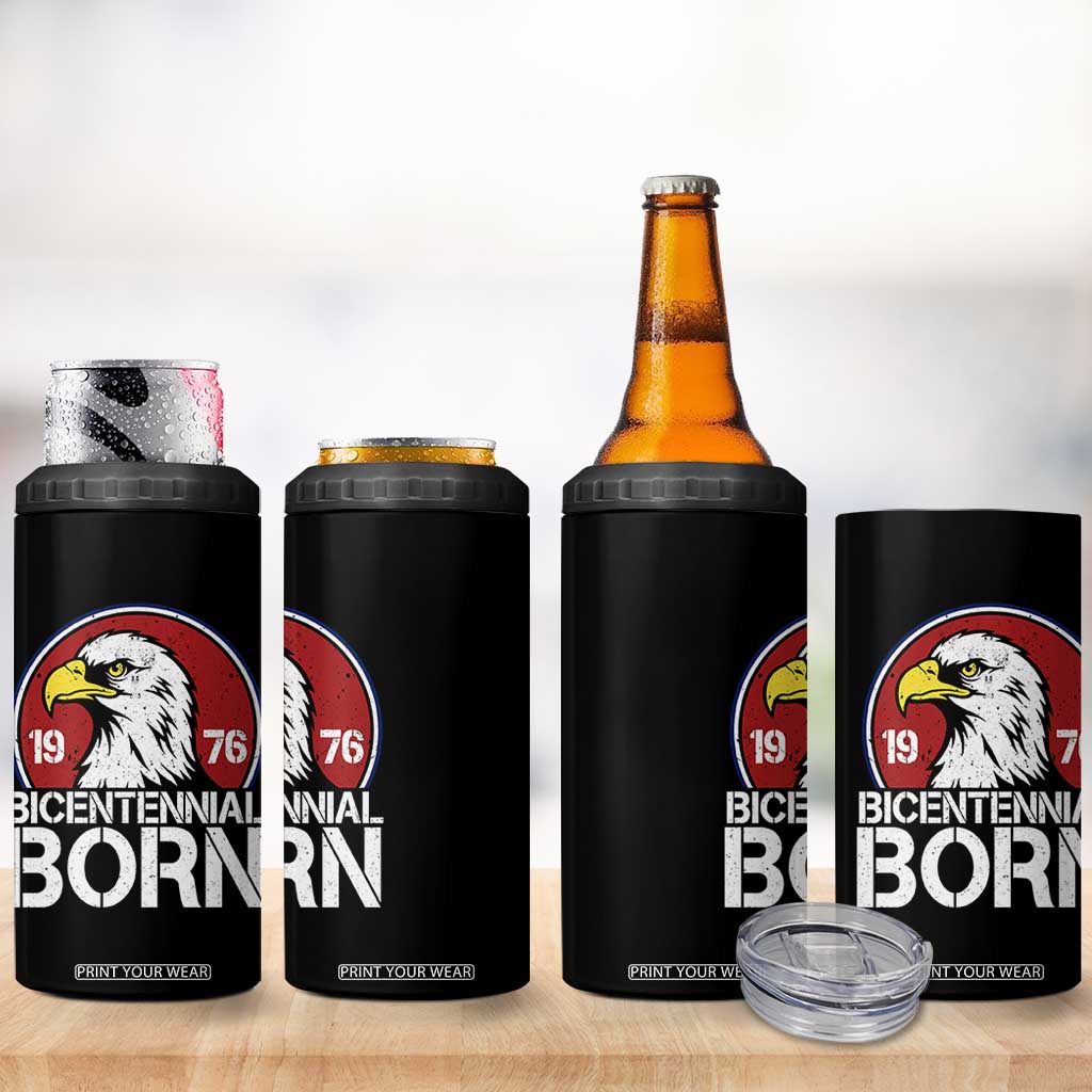 Patriotic Bicentennial Born 1976 4 in 1 Can Cooler Tumbler American Bald Eagle 50th Birthday TS02 Print Your Wear