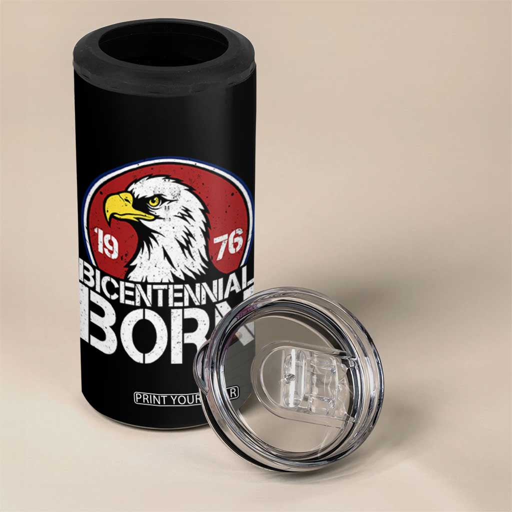 Patriotic Bicentennial Born 1976 4 in 1 Can Cooler Tumbler American Bald Eagle 50th Birthday TS02 Print Your Wear
