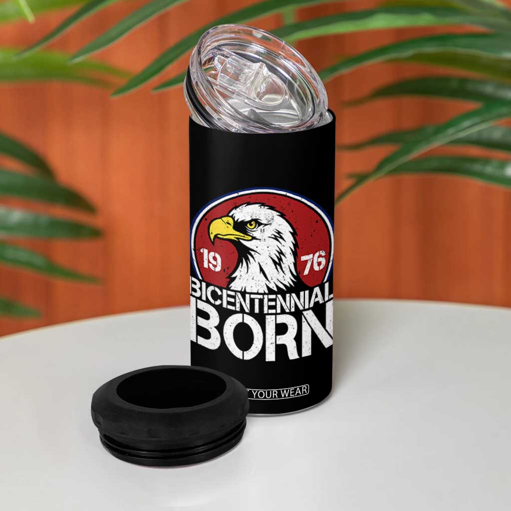 Patriotic Bicentennial Born 1976 4 in 1 Can Cooler Tumbler American Bald Eagle 50th Birthday TS02 Print Your Wear